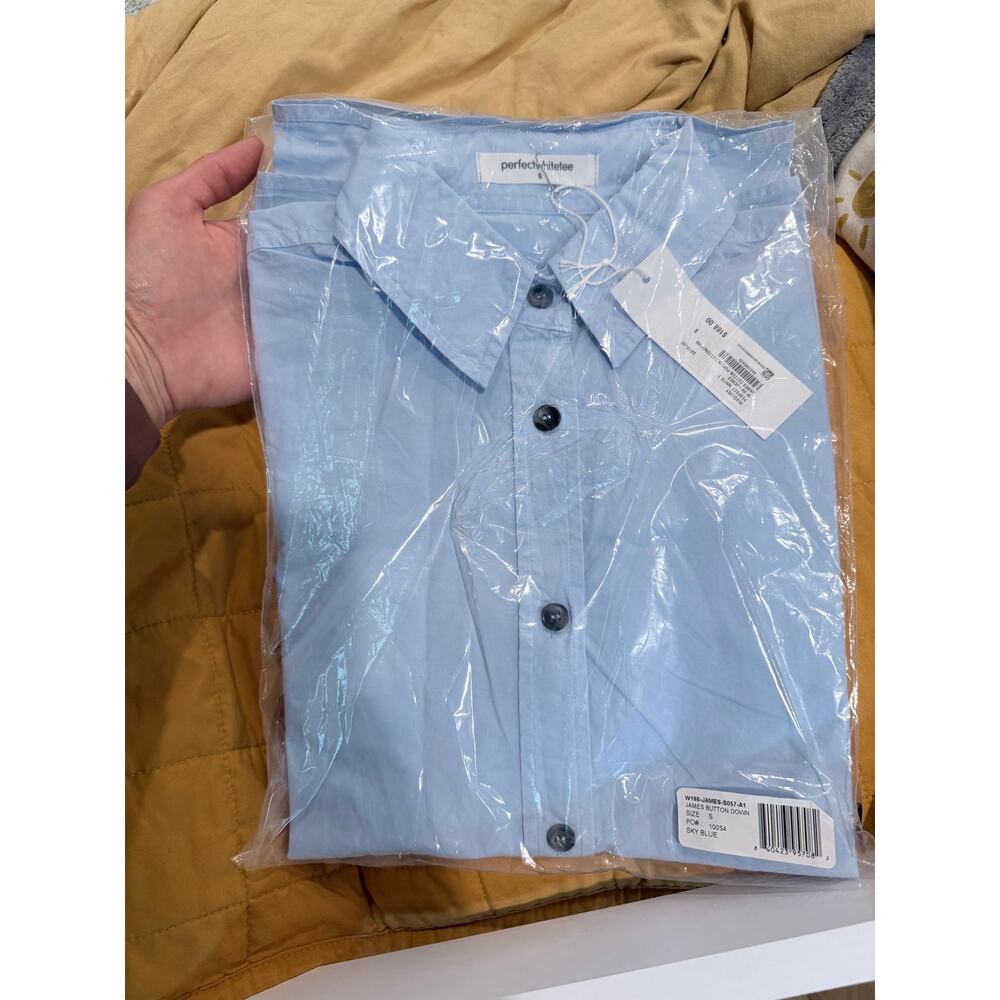 Perfectwhitetee James Cotton Poplin Buttondown Shirt S NWT - Picture 4 of 5